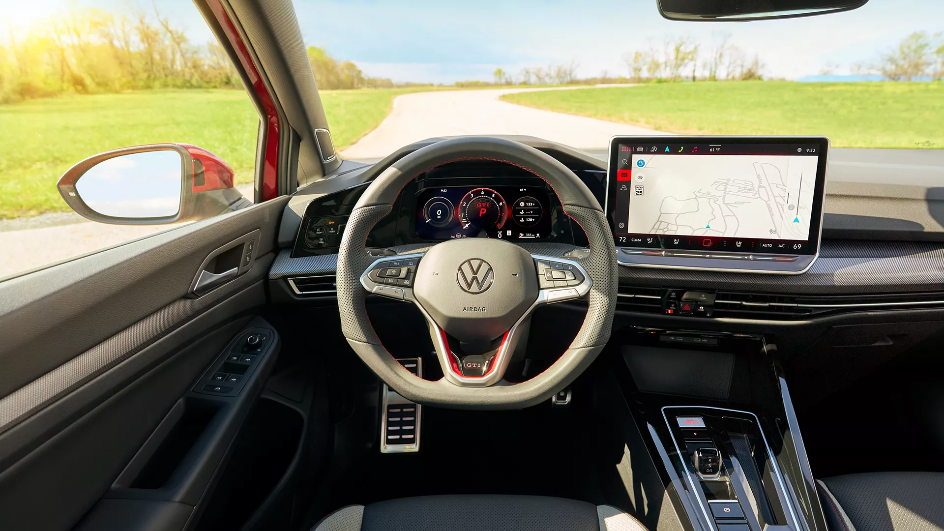 2025 VW GTI 7 speed DSG transmission with steering-wheel-mounted paddle shifters 