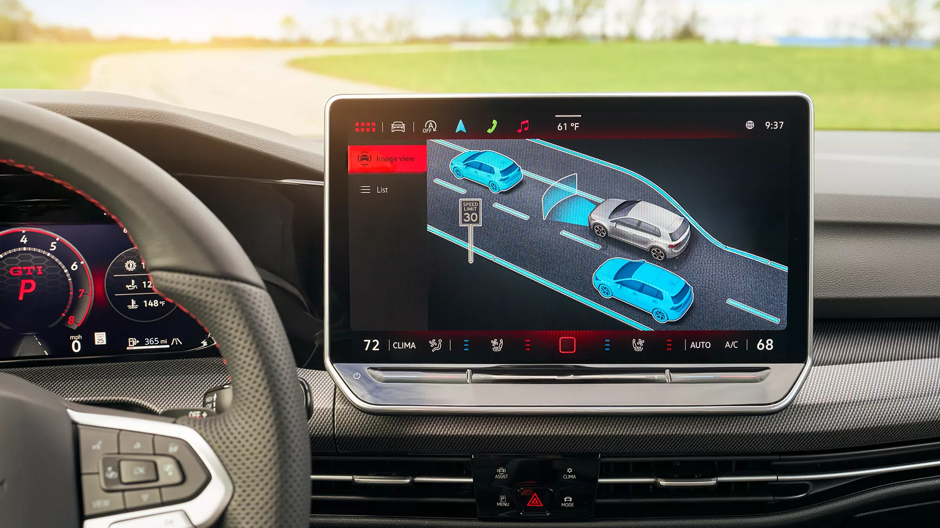 2026 VW Golf GTI 12.9 in. floating touchscreen display with navigation